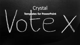  Presentation with vote - Audience pleasing PPT layouts consisting of crossed handwriting words - vote and a cross written backdrop and a dark gray colored foreground