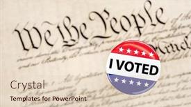  Presentation with constitution - Slide set enhanced with vote-badge-hovers-above background and a lemonade colored foreground