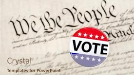  Presentation with vote - Beautiful slide set featuring vote-badge-hovers-above backdrop and a lemonade colored foreground