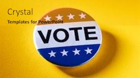  Presentation with united states - Audience pleasing slides consisting of vote-badge-with-the-colors backdrop and a gold colored foreground