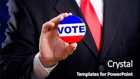  Presentation with election - Presentation theme with vote button election day background and a black colored foreground