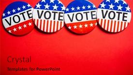  Presentation with vote - PPT layouts featuring vote-buttons-on-red-background background and a black colored foreground