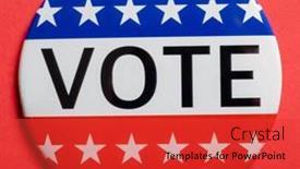  Presentation with election - Cool new slide deck with vote-buttons-on-red-background backdrop and a red colored foreground