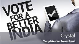  Presentation with vote - Beautiful PPT theme featuring vote for a better india backdrop and a dark gray colored foreground