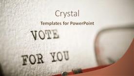  Presentation with vote - PPT theme with vote-for-you-text-written background and a sky blue colored foreground