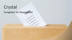  Presentation with civil rights - Slides with vote inserted into ballot box background and a sky blue colored foreground