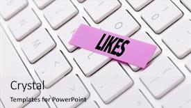  Presentation with vote - Presentation design featuring vote me - likes background and a light gray colored foreground