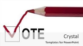  Presentation with vote - PPT layouts featuring vote message and red pencil background and a white colored foreground