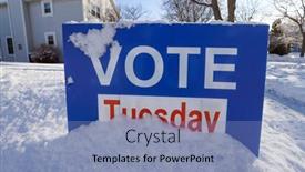  Presentation with yard sign - Beautiful slide deck featuring vote-sign-vote-tuesday-covered backdrop and a teal colored foreground