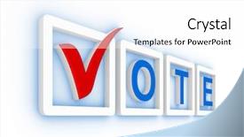  Presentation with vote - Colorful presentation theme enhanced with vote with check mark backdrop and a white colored foreground