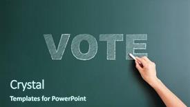  Presentation with vote - PPT layouts enhanced with vote written on blackboard background and a ocean colored foreground