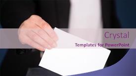  Presentation with election - Amazing PPT layouts having voter-putting-vote backdrop and a lemonade colored foreground