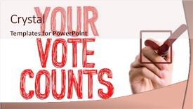  Presentation with vote - Amazing PPT layouts having voters - hand with marker writing backdrop and a lemonade colored foreground