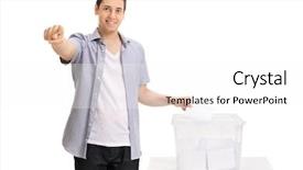  Presentation with vote - Audience pleasing slide deck consisting of voters - voter casting a vote backdrop and a white colored foreground