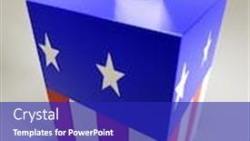  Presentation with light colors - Slides with voting-card-half-inserted background and a royal blue colored foreground