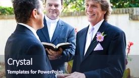  Presentation with christian wedding - PPT layouts having vows at their wedding background and a navy blue colored foreground