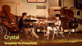  Presentation with family - Colorful slides enhanced with voyage - adult couple clinking glasses backdrop and a tawny brown colored foreground