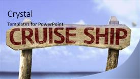  Presentation with chip - PPT theme consisting of voyage turki - cruise chip sign background and a light blue colored foreground