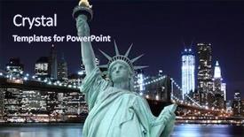  Presentation with brooklyn bridge - Theme enhanced with voyage voyage d affaires - brooklyn bridge and the statue background and a wine colored foreground