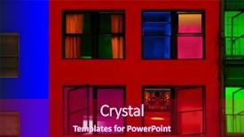  Presentation with building - Presentation with voyeurism - colorful building at night background and a crimson colored foreground