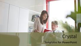  Presentation with business report - Slide set having voyeurism - natural business photographs background and a violet colored foreground