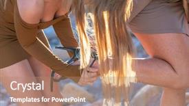  Presentation with friends - Presentation theme enhanced with voyeurism - two friends enjoying each others background and a  colored foreground