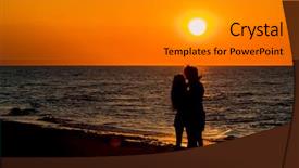  Presentation with friends - Slide set having voyeurism - two friends enjoying each others background and a gray colored foreground