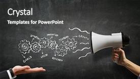  Presentation with announcement - Cool new theme with voz - speaker making announcement mixed media backdrop and a dark gray colored foreground