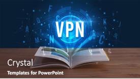  Presentation with digital book - Audience pleasing PPT theme consisting of vpn-inscription-coming-out backdrop and a tawny brown colored foreground