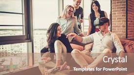  Presentation with black couple having fun - Slide deck enhanced with vr - cheerful friends having fun background and a coral colored foreground