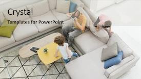  Presentation with brainstorming top view - Theme having vr - top view inside modern home background and a light gray colored foreground