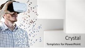  Presentation with tile - PPT theme with vr against white tile background and a light gray colored foreground