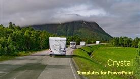  Presentation with caravan - Theme consisting of vr-caravan-car-travels background and a tawny brown colored foreground