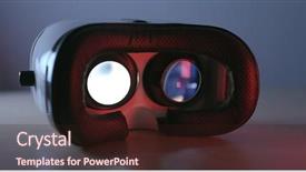  Presentation with mri device - Audience pleasing slide set consisting of vr device with red light backdrop and a  colored foreground