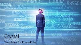  Presentation with glasses - PPT theme with vr glasses with variable background and a light blue colored foreground