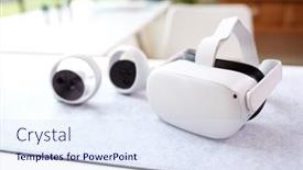  Presentation with gaming - Slides having vr-headset-and-gaming-controllers background and a  colored foreground