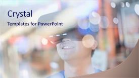  Presentation with experience - Cool new presentation theme with dream video - smile happy man getting experience backdrop and a sky blue colored foreground