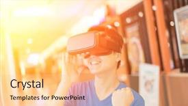  Presentation with experience - Beautiful PPT theme featuring dream video - smile happy man getting experience backdrop and a lemonade colored foreground