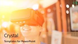  Presentation with experience - PPT theme enhanced with dream video - smile happy man getting experience background and a coral colored foreground