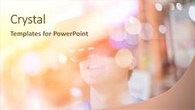  Presentation with experience - Audience pleasing PPT theme consisting of dream video - smile happy man getting experience backdrop and a cream colored foreground