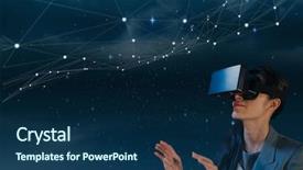  Presentation with blue stars - PPT layouts enhanced with vr headset looking at stars background and a navy blue colored foreground