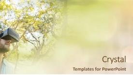  Presentation with green nature - Slides enhanced with vr headset with green transition background and a soft green colored foreground