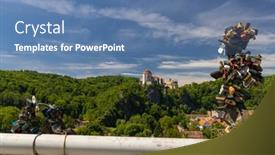  Presentation with czech republic - Presentation design enhanced with vranov-nad-dyji-castle-znojmo background and a teal colored foreground