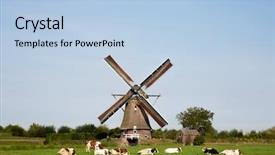  Presentation with windmill - PPT theme consisting of vreeland utrecht the netherlands background and a light blue colored foreground