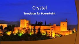  Presentation with granada - Slides enhanced with vrla - view of la alhambra background and a royal blue colored foreground