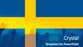  Presentation with double exposure of business people - Amazing presentation design having russia vs - football fans supporting sweden backdrop and a ocean colored foreground