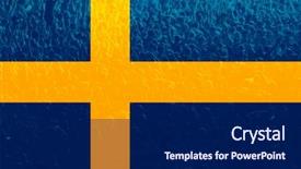  Presentation with double exposure of business people - Presentation design with russia vs - football fans supporting sweden background and a navy blue colored foreground