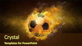  Presentation with flame - Amazing slide set having vs - hot soccer ball in fires backdrop and a tawny brown colored foreground