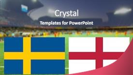  Presentation with england football - Presentation design consisting of vs - sweeden vs england - flags background and a ocean colored foreground