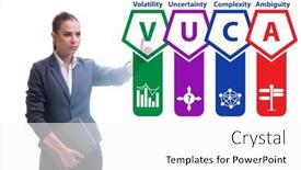  Presentation with volatility - Presentation design consisting of vuca-concept-volatility-uncertainty-complexity background and a white colored foreground